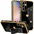 thumbnail image 1 of Designed for Samsung Galaxy A54 5G Case Black Love Hearts Design for Women Girl Men, Luxury Plating with Strap Stand Full Camera Lens Protection Bumper for Galaxy A54 5G, 1 of 6