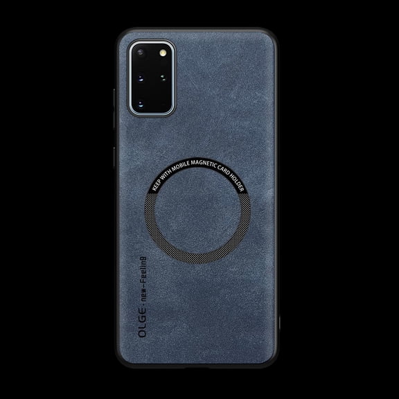 Designed for Samsung Galaxy Note 10 Plus Magnetic Case, [Compatible with Magsafe] Military Shockproof Protective PU Leather Matte Back Anti-Scratch Phone Case for Samsung Galaxy Note 10 Plus,Blue