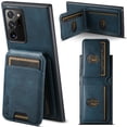 thumbnail image 1 of Designed for Samsung Galaxy Note 20 Case, Premium PU Leather Back + TPU Frame Magnetic Closure Card Slots Back Bag Shockproof Drop Protective Kickstand Phone Case Cover for Note 20, Blue, 1 of 8