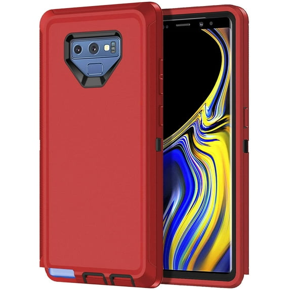 Designed for Samsung Galaxy Note 9 Heavy Duty Case, Triple Layer Protection Shockproof Dropproof Dustproof Anti-Scratch Phone Case Cover for Samsung Galaxy Note 9,Red