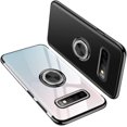 thumbnail image 1 of Designed for Samsung Galaxy S10 Plus / S10+ Case 6.4" Rotating Ring Holder Crystal Clear Back Shock-Absorption Electroplated Frame Soft TPU Bumper Cover Phone Case - Black, 1 of 14