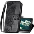 thumbnail image 1 of Designed for Samsung Galaxy S20 FE Case Wallet,Women Flip Cover with Butterfly Embossed PU Leather Kickstand Credit Card Holder Slots Magnetic Wrist Strap Phone Case for Samsung S20 FE 5G (Black), 1 of 16