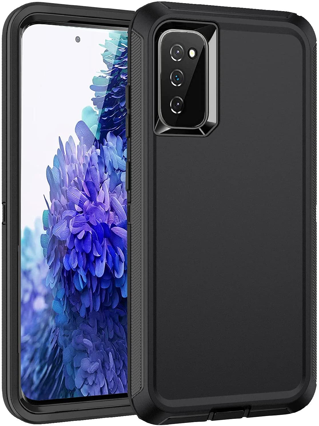 Designed for Samsung Galaxy S20 FE Heavy Duty Case, Triple Layer Protection Shockproof Dropproof Dustproof Anti-Scratch Phone Case Cover for Samsung Galaxy S20 FE,Black