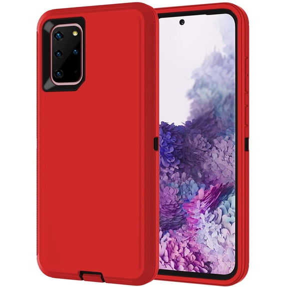 Entronix Heavy Duty Case Compatible with Galaxy S20, Shockproof Hard Cover, Red