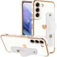 thumbnail image 1 of Designed for Samsung Galaxy S21 Plus 5G Case White Love Hearts Design for Women Girl Men, Luxury Plating with Strap Stand Full Camera Lens Protection Bumper for Galaxy S21 Plus 5G, 1 of 12