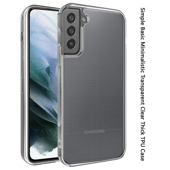 Designed for Samsung Galaxy S21+ Plus Hybrid HD Crystal Clear Hard PC Back Gummy Thick 2.0mm TPU Frame Slim with Chromed Buttons Phone Case Cover [Transparent]