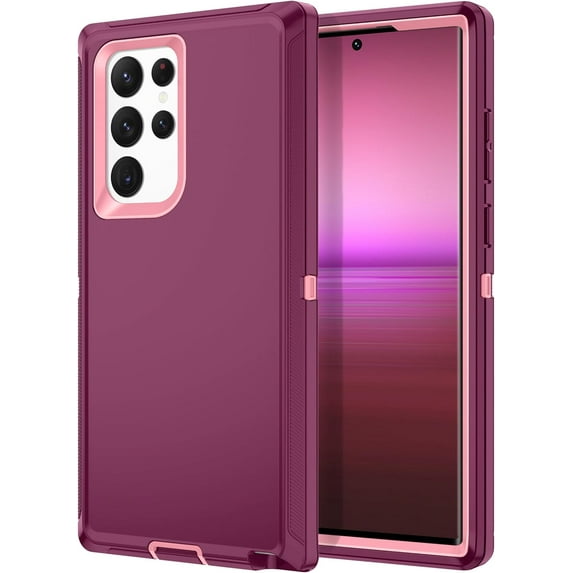 Designed for Samsung Galaxy S21 Ultra Heavy Duty Case, Triple Layer Protection Shockproof Dropproof Dustproof Anti-Scratch Phone Case Cover for Samsung Galaxy S21 Ultra,Purple