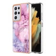 thumbnail image 1 of Designed for Samsung Galaxy S21 Ultra Marble Case, Ultra Thin Girls Women Plating Marble Designed Flexible Soft TPU IMD Marble Protective Case Cover for Samsung Galaxy S21 Ultra - Pink, 1 of 6