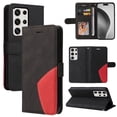 thumbnail image 1 of Designed for Samsung Galaxy S21 Ultra Wallet Case, [RFID Blocking] PU Leather Folio Kickstand [TPU Protective Interior Case], Magnetic Closure Card Slot with Hand Strap Shockproof Phone Cover,Black, 1 of 8