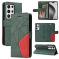 thumbnail image 1 of Designed for Samsung Galaxy S21 Ultra Wallet Case, [RFID Blocking] PU Leather Folio Kickstand [TPU Protective Interior Case], Magnetic Closure Card Slot with Hand Strap Shockproof Phone Cover,Green, 1 of 8