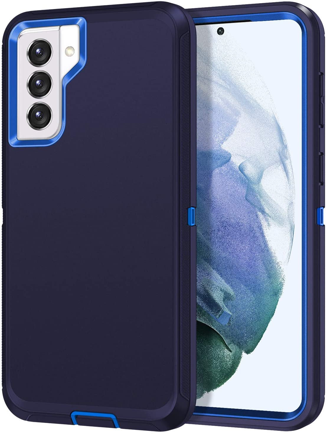Designed for Samsung Galaxy S22 Heavy Duty Case, Triple Layer Protection Shockproof Dropproof Dustproof Anti-Scratch Phone Case Cover for Samsung Galaxy S22,Blue