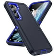 thumbnail image 1 of Designed for Samsung Galaxy S22 Heavy-Duty Case, Triple-Layered Military-Grade Full Protection Cover, Anti-Scratch Non-Slip Shockproof Rugged Case for Samsung Galaxy S22, Darkblue, 1 of 7