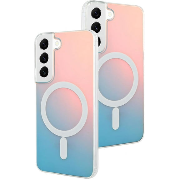 Designed for Samsung Galaxy S22 Plus Case [Compatible with Magsafe] [Fluorescent Iridescent Color] Slim Shockproof Translucent Matte Protective Phone Case for Women Girls 6.6 Inch