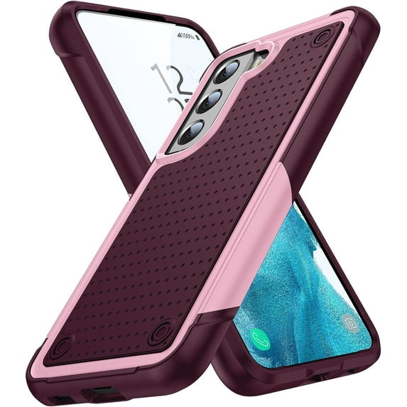 Designed for Samsung Galaxy S22 Plus Case Galaxy S22+ Case Gift Militay Grade Drop Protective Cover Shockproof Case for Galaxy S22 Plus Phone Case for Women Men boy Girl (Pink+Rose Red)