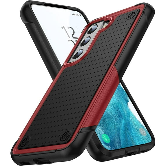Designed for Samsung Galaxy S22 Plus Case Galaxy S22+ Case Gift Militay Grade Drop Protective Cover Shockproof Case for Galaxy S22 Plus Phone Case for Women Men boy Girl (Red+Black)