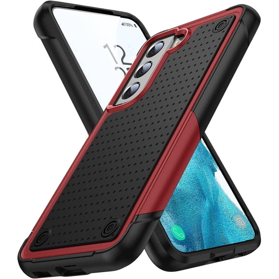 Designed for Samsung Galaxy S22 Plus Case Galaxy S22+ Case Gift Militay Grade Drop Protective Cover Shockproof Case for Galaxy S22 Plus Phone Case for Women Men boy Girl (Red+Black)