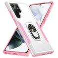thumbnail image 1 of Designed for Samsung Galaxy S22 Ultra Case, Military-Grade Drop Protection, Shockproof Phone Case Cover, Magnetic Car Mount Ring Kickstand Bumper Hard Case for Samsung Galaxy S22 Ultra, White+Pink, 1 of 8