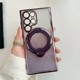 thumbnail image 1 of Designed for Samsung Galaxy S22 Ultra Glitter Case with Rotatable Ring Stand, Magnetic Compatible with Magsafe, Shockproof Slim Gradient Bling Clear Case for Galaxy S22 Ultra Women Girls, Darkpurple, 1 of 8