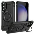 thumbnail image 1 of Designed for Samsung Galaxy S23 Armor Case with Camera Cover Stand, Shockproof Protection, Support Magnetic Wireless Charger Rugged Cover for Galaxy S23, Support Car Magnetic Holder - Black, 1 of 7