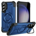 thumbnail image 1 of Designed for Samsung Galaxy S23 Armor Case with Camera Cover Stand, Shockproof Protection, Support Magnetic Wireless Charger Rugged Cover for Galaxy S23, Support Car Magnetic Holder - Blue, 1 of 7