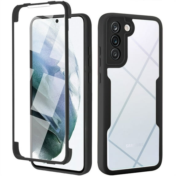 Designed for Samsung Galaxy S23 Case Full-Body Bumper Case Cover Built in Screen Protector Shockproof Transparent Back 360 Full Body Protective Case for Samsung Galaxy S23, Black