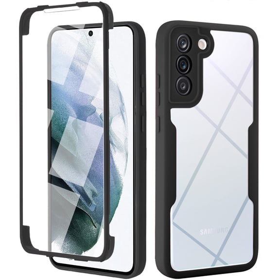 Designed for Samsung Galaxy S23 Case Full-Body Bumper Case Cover Built in Screen Protector Shockproof Transparent Back 360 Full Body Protective Case for Samsung Galaxy S23, Black