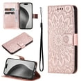 thumbnail image 1 of Designed for Samsung Galaxy S23 FE Case Wallet, Magnetic Clasp Flip Stand Folio Cover with Embossed PU Leather Credit Card Holders Slots Wrist Strap Phone Case for Samsung Galaxy S23 FE,Rosegold, 1 of 8
