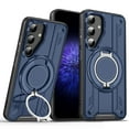 thumbnail image 1 of Designed for Samsung Galaxy S23 FE Magnetic Hard Case, Compatible with Magsafe, Rugged 360 Rotating Ring Kickstand Heavy Duty Shockproof Protection Phone Case for Samsung Galaxy S23 FE, Blue, 1 of 8
