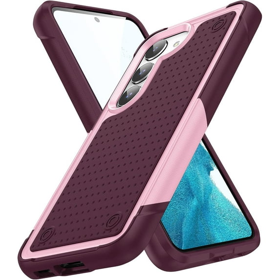 Designed for Samsung Galaxy S23 Plus Case Galaxy S23+ Case Gift Militay Grade Drop Protective Rugged Cover Shockproof Case for Galaxy S23 Plus Phone Case for women men boy girl (Pink+Rose Red)