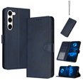 thumbnail image 1 of Designed for Samsung Galaxy S23 Plus Case Wallet, Men Women Flip Folio Cover with PU Leather Stand Credit Card Holders Slots Wrist Strap Soft TPU Inner Phone Case for Galaxy S23 Plus, Darkblue, 1 of 8