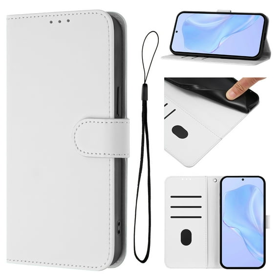 Designed for Samsung Galaxy S23 Plus Case Wallet, Women Men Flip Folio Cover with PU Leather Stand Credit Card Holders Slots Wrist Strap Magnetic Closure Case for Samsung Galaxy S23 Plus - White