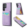 thumbnail image 1 of Designed for Samsung Galaxy S23 Plus Credit Card Slots Flip Wallet Back Case, Vintage Ultra Slim Premium PU Leather Magnetic Snap Kickstand Drop Protective Phone Cover with RFID Blocking, Purple, 1 of 8