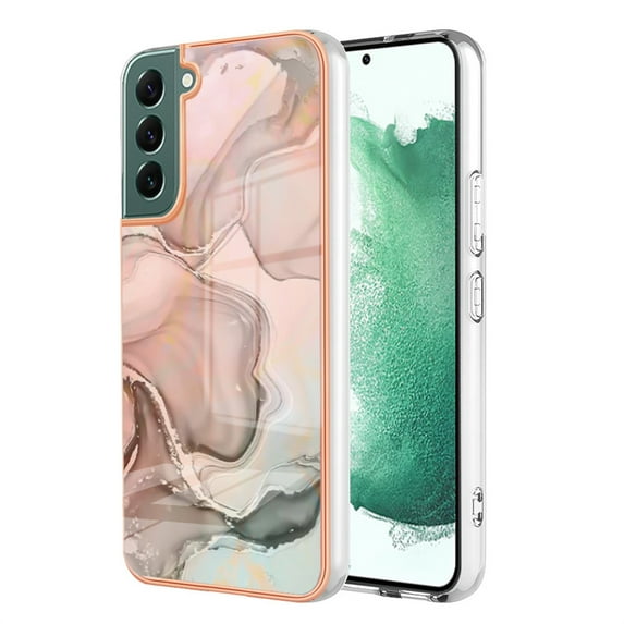 Designed for Samsung Galaxy S23 Plus Marble Case, Ultra Thin Girls Women Plating Marble Designed Flexible Soft TPU IMD Marble Protective Case Cover for Samsung Galaxy S23 Plus - Rosegold