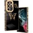 thumbnail image 1 of Designed for Samsung Galaxy S23 Ultra 5G Case Cute Butterflies Design for Women Girls,Luxury Plating Bumper Camera Lens Protection Cover for Galaxy S23 Ultra 5G -Black, 1 of 7