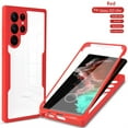 thumbnail image 1 of Designed for Samsung Galaxy S23 Ultra Case Full-Body Bumper Case Cover Built in Screen Protector Shockproof Transparent Back 360 Full Body Protective Case for Samsung Galaxy S23 Ultra, Red, 1 of 7