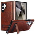 thumbnail image 1 of Designed for Samsung Galaxy S23 Ultra, Luxury Slim Fit PU Leather Back Case with Magsafe Kickstand Wireless Charging Luxury Protective Anti-slip Durable Phone Cover for Galaxy S23 Ultra,Brown, 1 of 8
