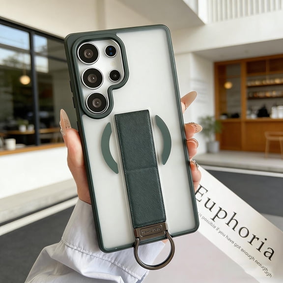 Designed for Samsung Galaxy S23 Ultra Magnetic Case with [Invisible Stand Secure Grip] [Military Protection] Compatible with Mag-Safe Shockproof Slim Matte Cover for Samsung Galaxy S23 Ultra, Green