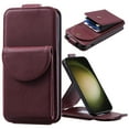thumbnail image 1 of Designed for Samsung Galaxy S23 Ultra Wallet Case, Premium PU Leather Photo/Card/Cash Slots Kickstand Magnetic Snap Flip Case Cover with Crossbody Strap & Lanyard for Samsung Galaxy S23 Ultra, Winered, 1 of 12