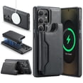 thumbnail image 1 of Designed for Samsung Galaxy S23 Ultra Wallet Phone Case,Magnetic Detachable Flip Card Holder,Back Flip Kickstand,Compatible with Mag-Safe,2-in-1 PU Leather Heavy Duty Shockproof Phone Case,Black, 1 of 10