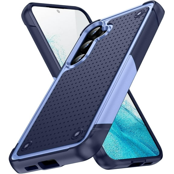 Designed for Samsung Galaxy S24 Case 2 in 1 Gift Militay Grade Drop Protective Rugged Heavy Duty Cover Shockproof Case for Galaxy S24 5G Phone Case for Women Men Boy Girl (Purple+Blue)
