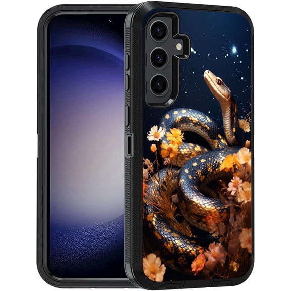 Designed for Samsung Galaxy S24 Case, Military Grade Heavy Duty 3-Layer Shockproof Full-Body Protective Cover for Samsung Galaxy S24 5G (6.2", 2024), Snake