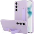 thumbnail image 1 of Designed for Samsung Galaxy S24 Case with Strap Silicone Love Heart Phone Cover for Women Wristband Kickstand Full Body Protective Slim Case for Galaxy S24 2024-Purple, 1 of 9