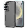 thumbnail image 1 of Designed for Samsung Galaxy S24 Case with Tempered Glass Screen Protector & Camera Lens Protector,Heavy-Duty Tough Rugged Slim Shockproof Phone Case for Galaxy S24 (6.2", 2024) [Black], 1 of 13