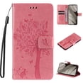 thumbnail image 1 of Designed for Samsung Galaxy S24 Case Wallet for Women, Flip Folio Cover with Embossed PU Leather Kickstand Credit Card Holder Magnetic Wrist Strap Protective Case for S24, Pink, 1 of 6