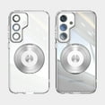 thumbnail image 1 of Designed for Samsung Galaxy S24 FE Crystal Clear Back Case, Luxury Case with Lens Protector Drop Protective Magnetic Rotating Ring Kickstand Shockproof Thin Fit Phone Case Cover, White, 1 of 7