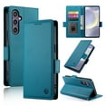thumbnail image 1 of Designed for Samsung Galaxy S24 FE Wallet Case, with Card Slots Strong Magnetic Closure PU Leather Flip Fold Shockproof Kickstand Durable Purse Flip Case for Samsung Galaxy S24 FE - Blue, 1 of 7