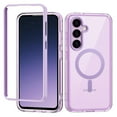 thumbnail image 1 of Designed for Samsung Galaxy S24 Plus Case Magnetic, [Compatible with Magsafe] Dustproof Clear Phone Case Not Yellowing Military-Grade Drop Protection Shockproof Bumper Back Case, Lightpurple, 1 of 8