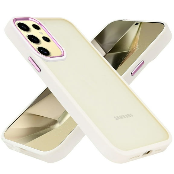 Designed for Samsung Galaxy S24+ /S24 Plus Slim Fit Hybrid Frosted Matte Polished Oil Thick Acrylic Hard PC TPU Frame Bumper Shokproof Phone Case Cover [Beige]