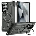 thumbnail image 1 of Designed for Samsung Galaxy S24 Ultra Armor Case with Camera Cover Stand, Shockproof Protection, Support Magnetic Wireless Charger Rugged Cover for S24 Ultra, Support Car Magnetic Holder - Gray, 1 of 7