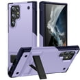 thumbnail image 1 of Designed for Samsung Galaxy S24 Ultra Armor Case, [Kickstand Function] [Hard PC + Soft TPU Reinforced Drop Protection] Shockproof Anti-drop Hybrid Phone Case for Samsung Galaxy S24 Ultra - Lightpurple, 1 of 7